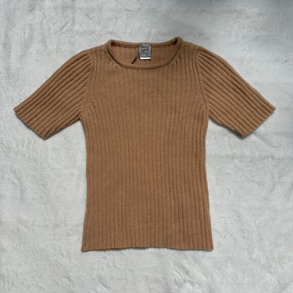 Baserange Simin Ribbed Merino Wool Sweater Tee Size Small NWT $125 Beige Rose - Picture 5 of 16
